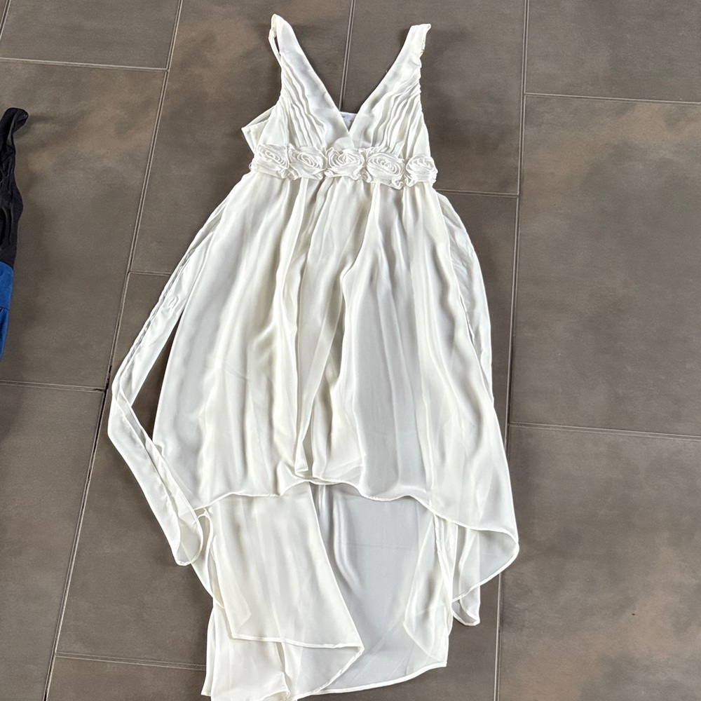 Elegant White High Low Dress
